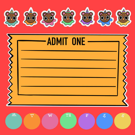 Clown Bear Ticket Notepad